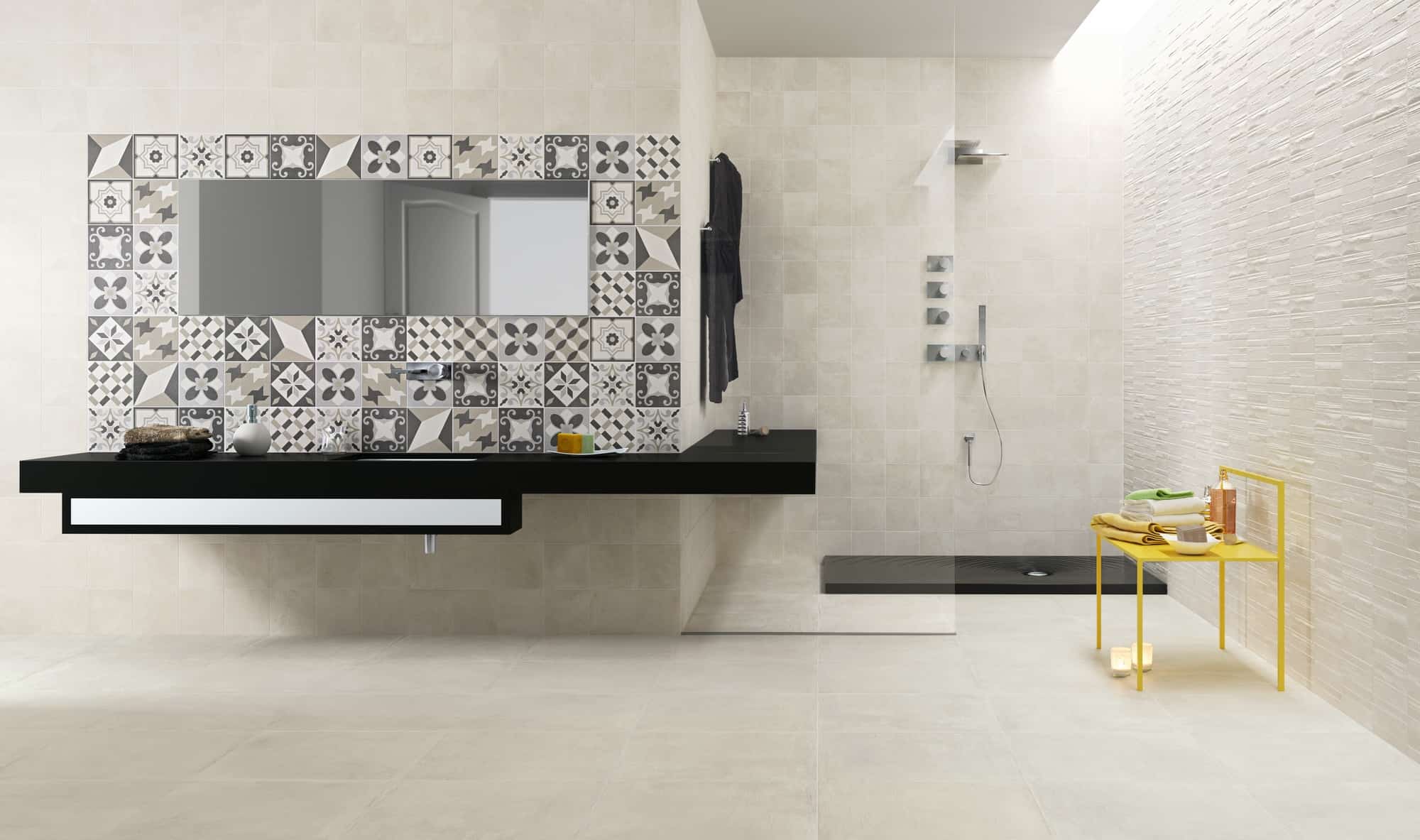 Patterned brick-lay tile