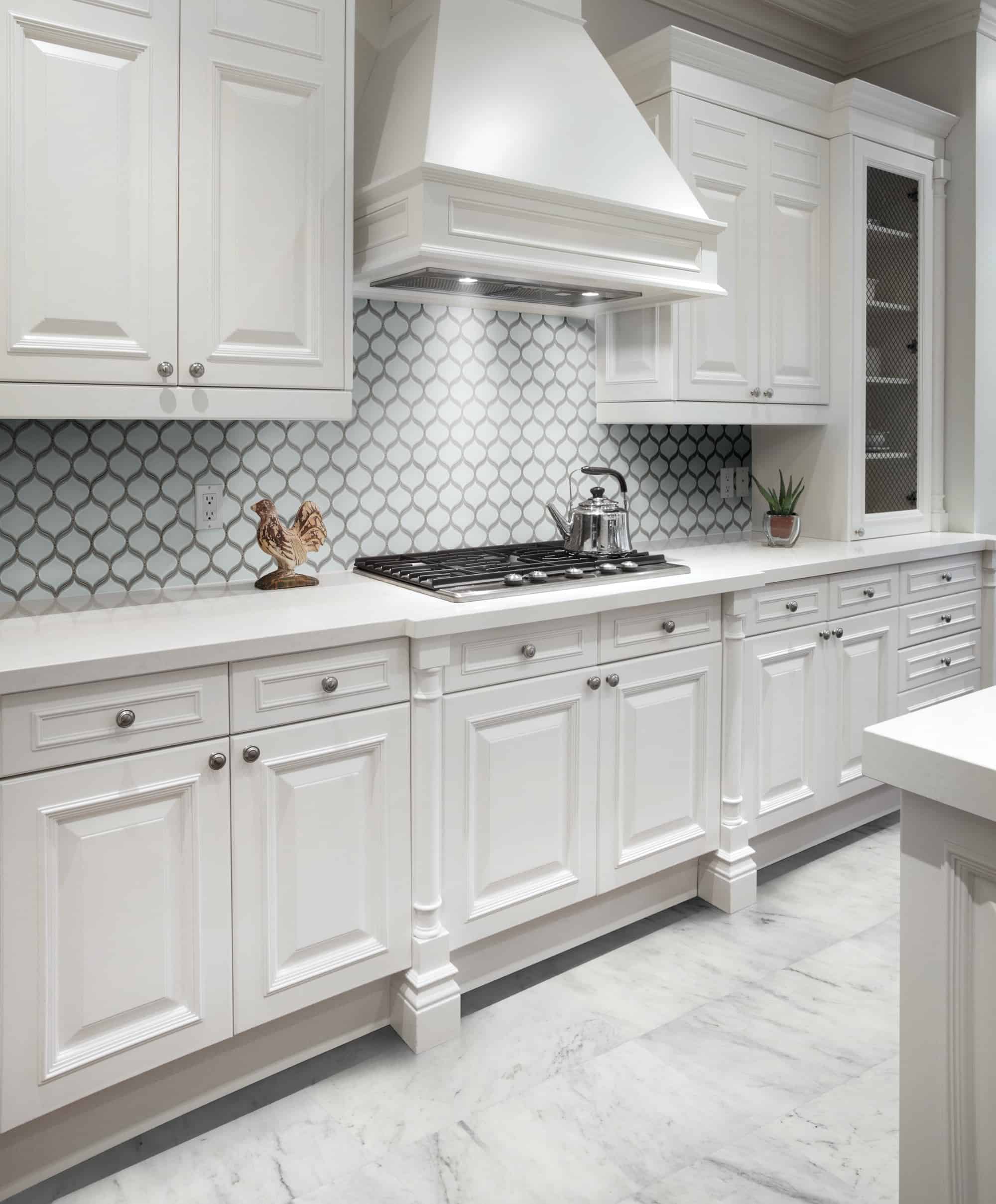 Mosaic tile backsplash