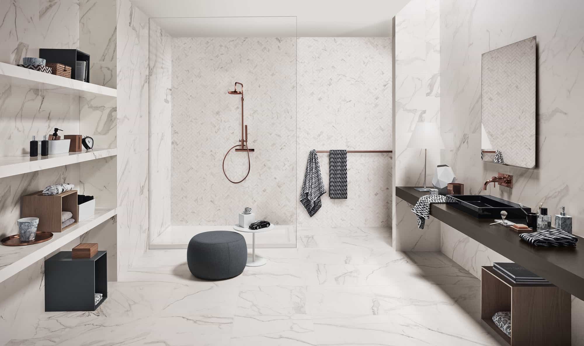Large format tile flooring